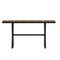 Emma and Oliver Fena 59" x 35.5" Outdoor X-Frame Dining Table with Faux Teak Poly Slat Top and Metal Frame